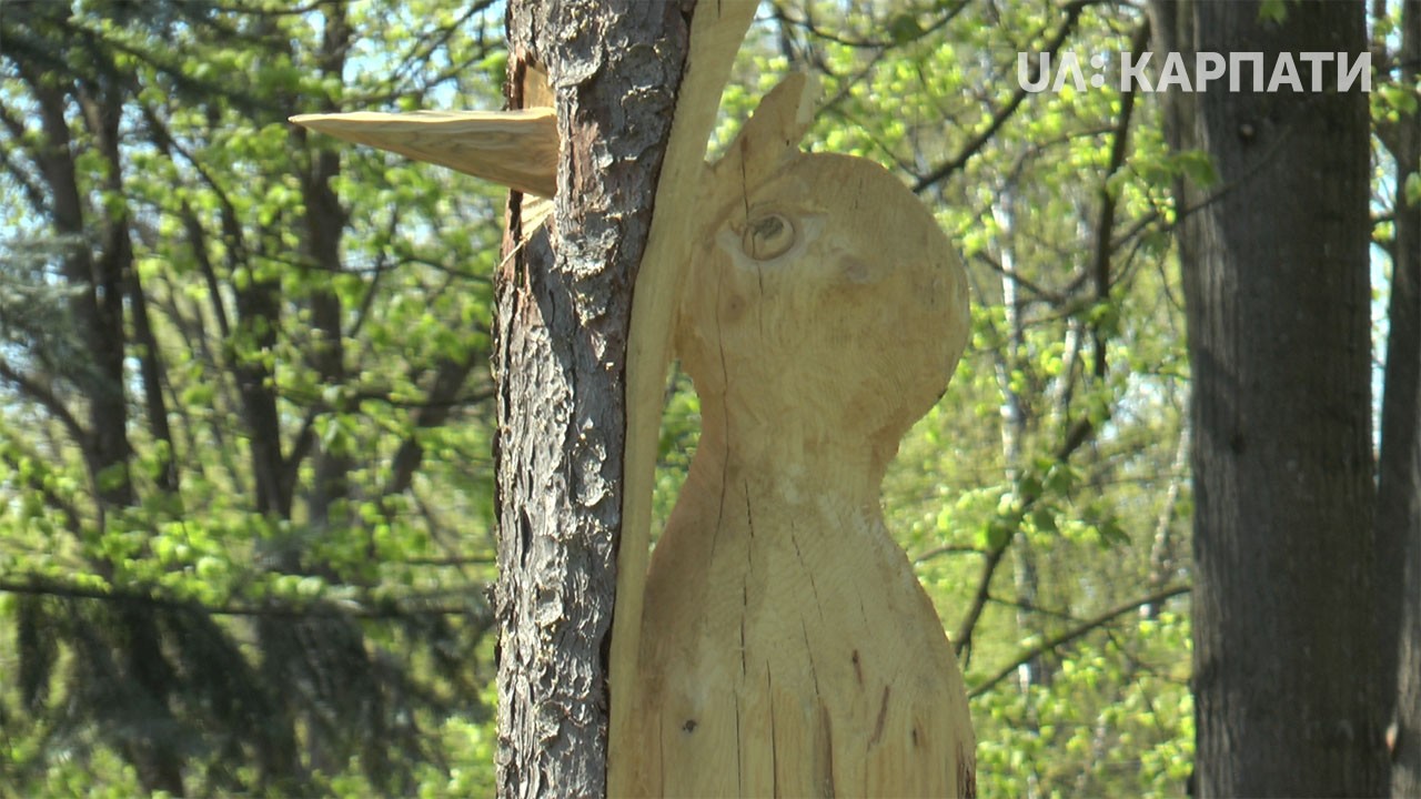 Скульптури з висохлих дерев створюють в парку Шевченка, що у Івано-Франківську
